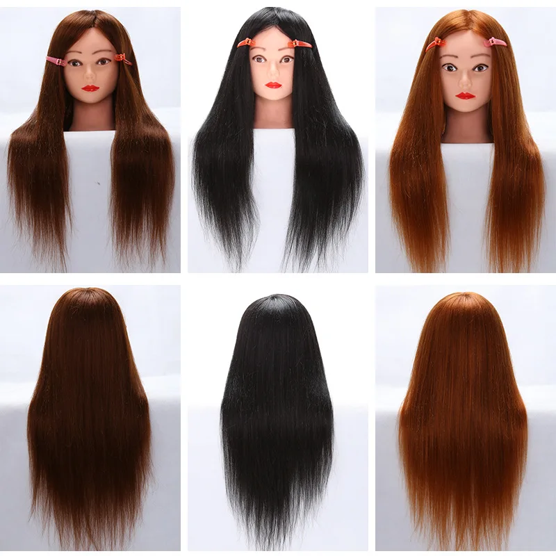 75% Real Natural Human Hair 3Color Training Hairdressing Makeup Practice Mannequin Model Head Mannequin Beauty Doll Styling Head