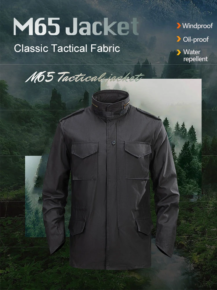 M65 Tactical Black Green Police Security Waterproof Green Windbreaker Men Jacket Hiking Camping Jackets Outdoor Sports Coat