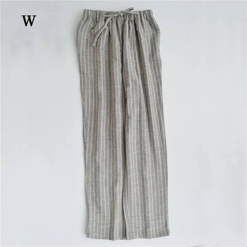 Spring Autumn Couples 100%Cotton Home Pants Male Sleep Bottoms Plus Size Nightwear Trousers Men Casual Striped Lounge Pants