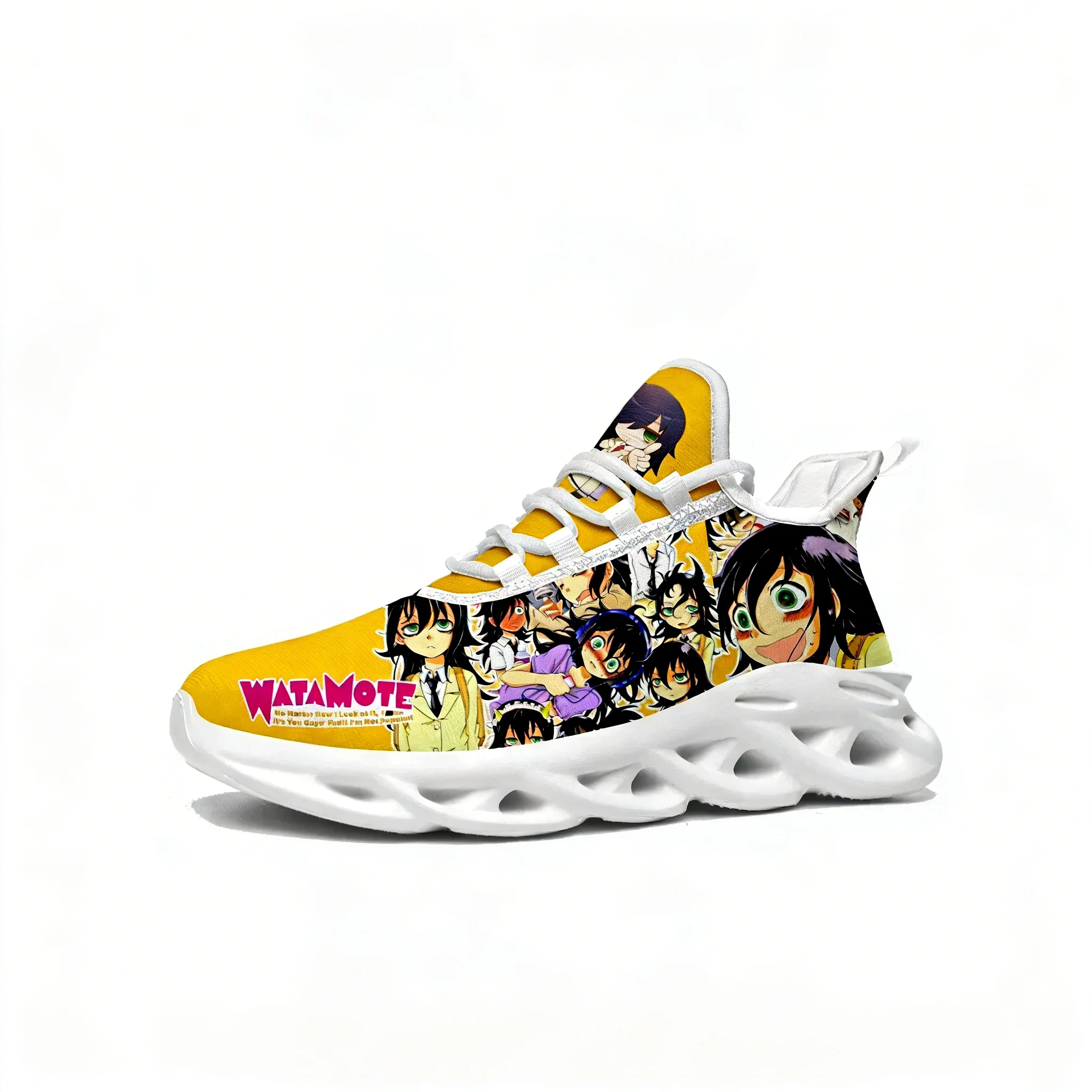 

Watamote Kuroki Tomoko Flats Sneakers Mens Womens Sports Running Shoe High Quality Cartoon Custom Lace Up Mesh Footwear