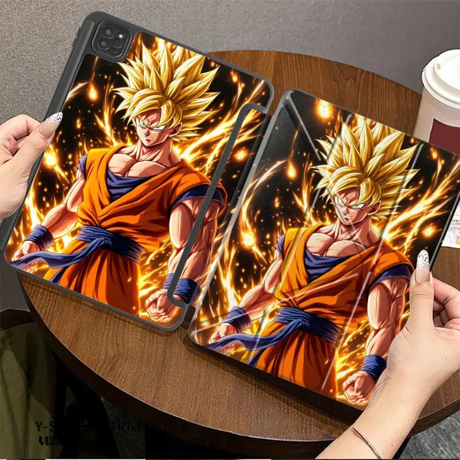 

Чехол для планшета с изображением аниме-персонажей Dragon Ball для iPad Mini 6, 7, Pro 11, 10, 9, 8, 7, 12.9 дюймов Pro 2025, Air 4, 5, M3, M2, 1, 2, M4, 11 дюймов с держателем