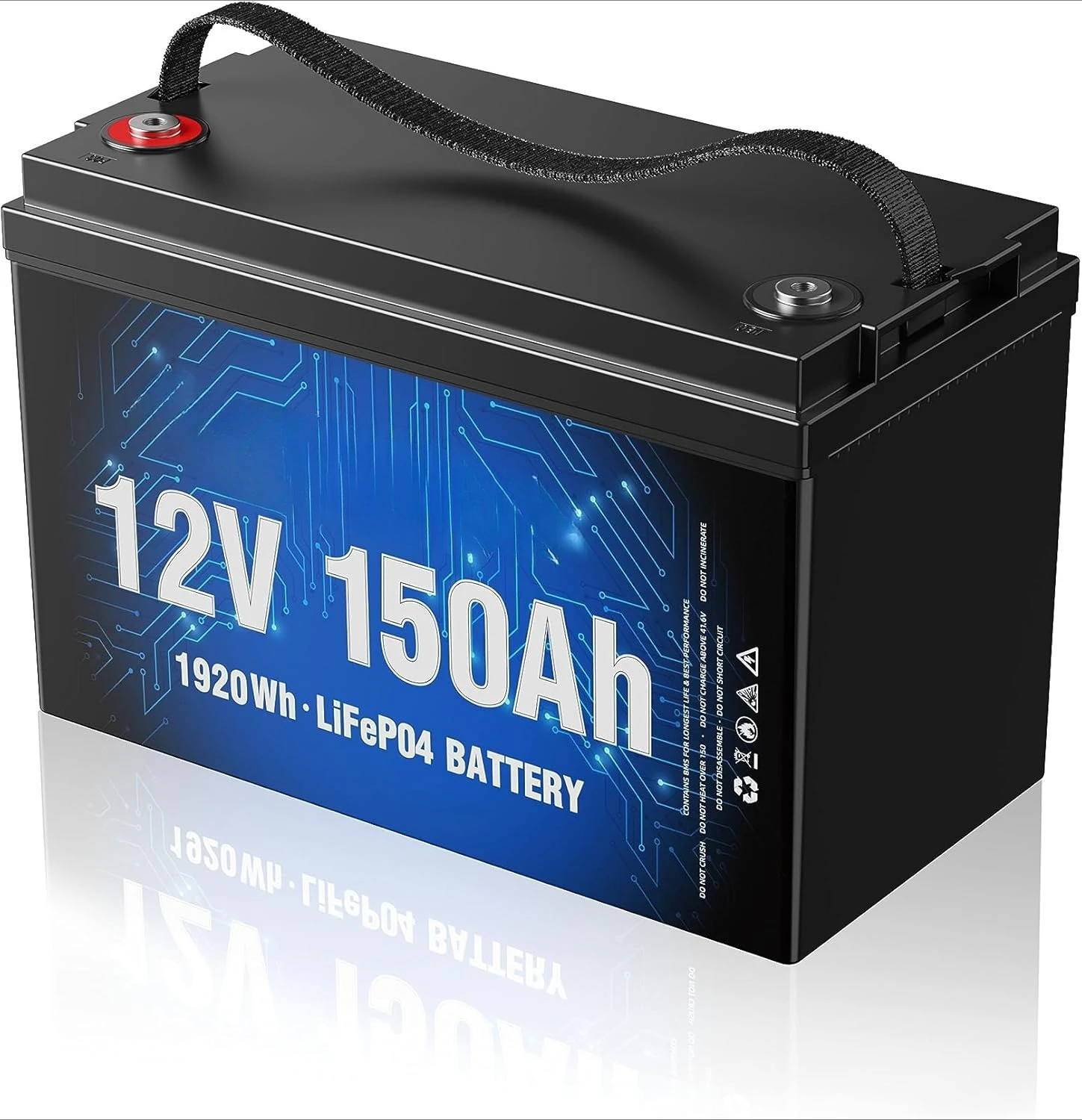 

12V 150Ah Lithium Battery - Built-in 100A BMS, LiFePO4 Battery 4000+ Deep Cycle Battery Perfect for RV Solar Power
