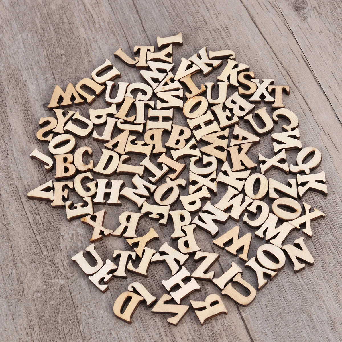 

50Pcs Wooden Alphabet Discs Unfinished Natural Color Sanded Edges DIY Crafts Scrapbooking Tag Making Holiday
