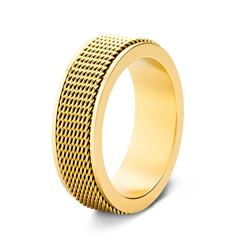Quadratischer Siegelring für mich, Vintage-Goldfarbe, Edelstahl, klobiger, polierter Statement-Ring, minimalistischer Schmuck – Detail 8