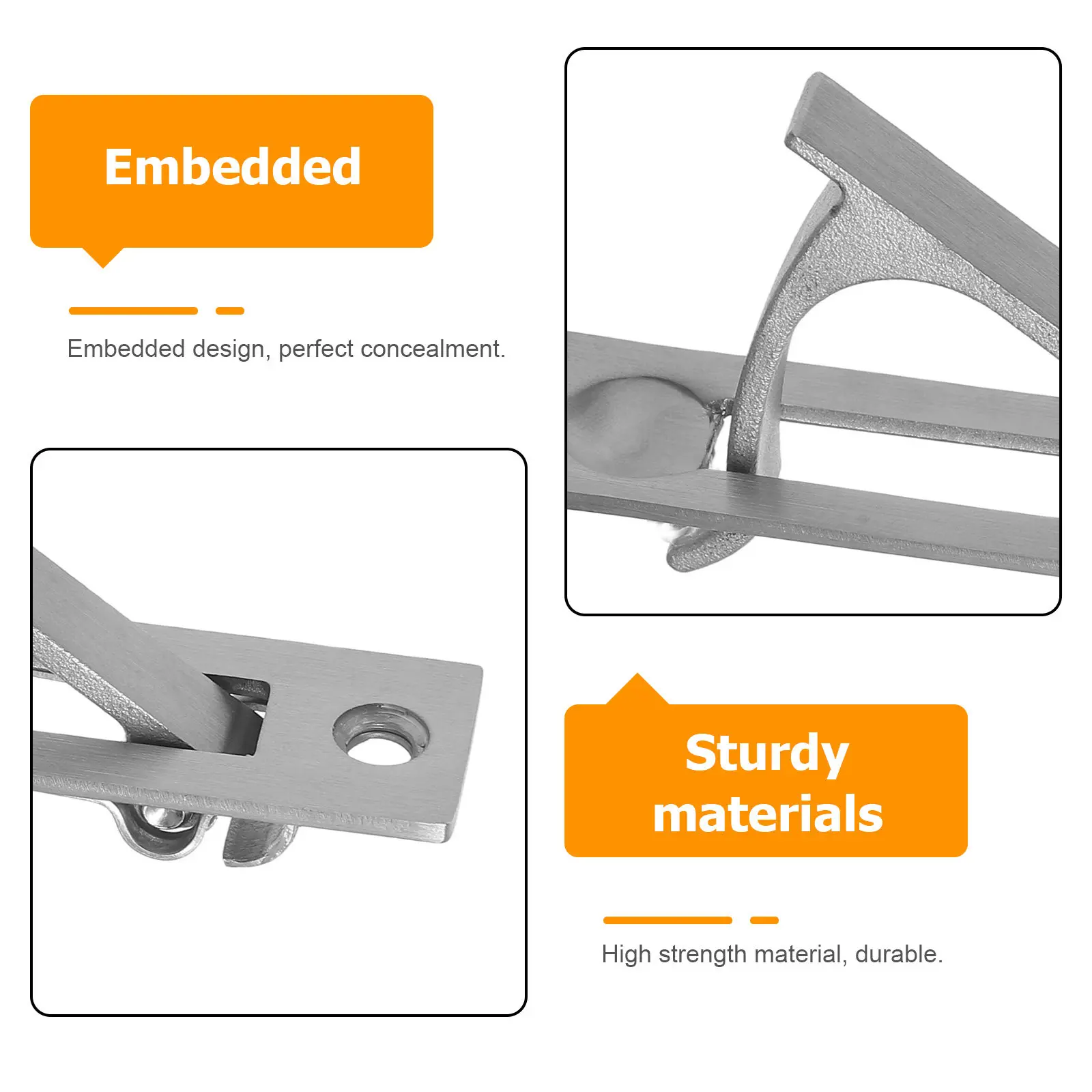 Recessed Stainless Steel Pocket Door Pull Handle Hidden Finger Edge Flush Pull Sliding Door Hardware Modern Silver