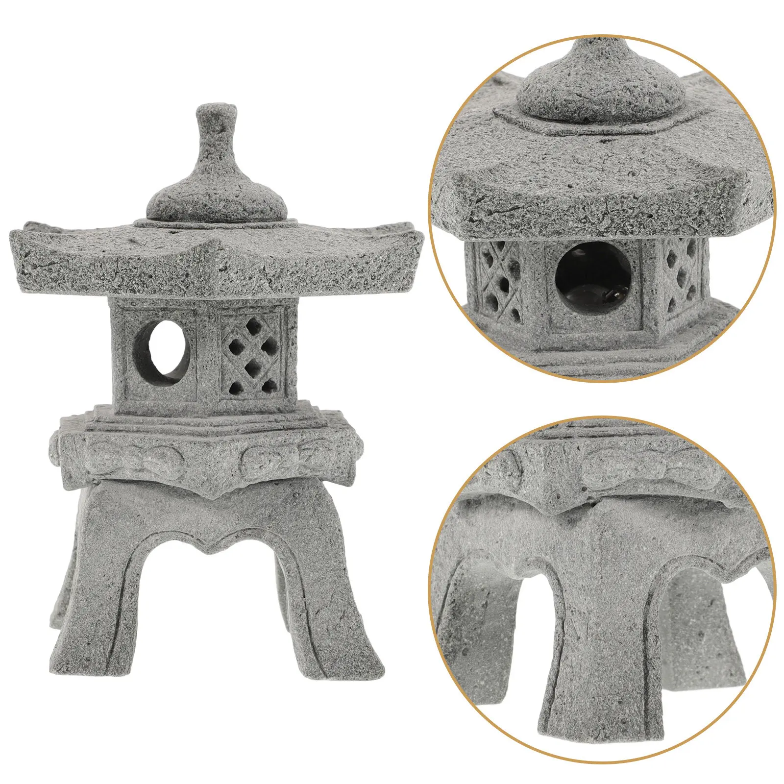 

1Set Delicate Mini Pagoda Statue Garden Ornament for Outdoor Indoor Decor Bonsai Landscape Decoration Japanese Garden Lantern