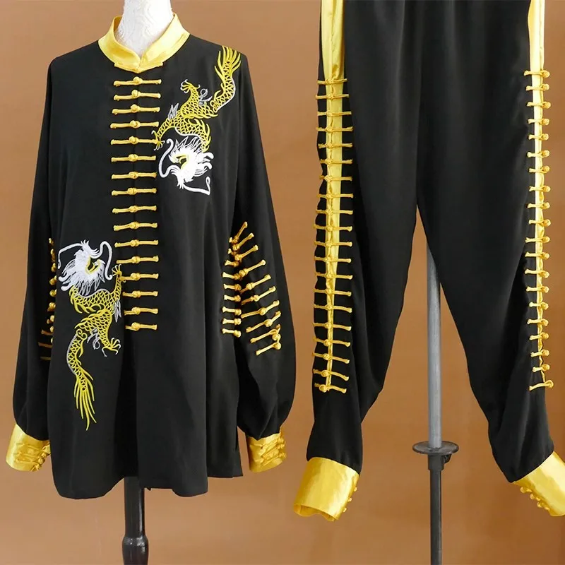 

Dragon Embroidery Tai chi Uniform Wushu Martial arts Competition Suit Custom Tailor Need Your Measurements