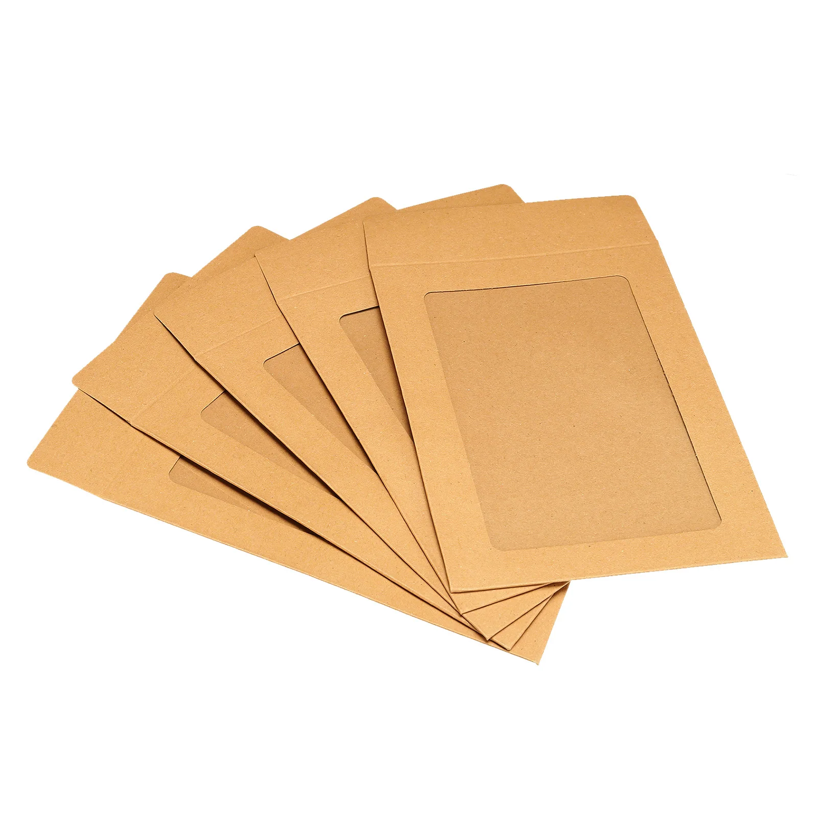 

10Pcs Full Face Window Envelopes 6'' Clear Single Sided for Mailing Statement Photos Catalogs Brown