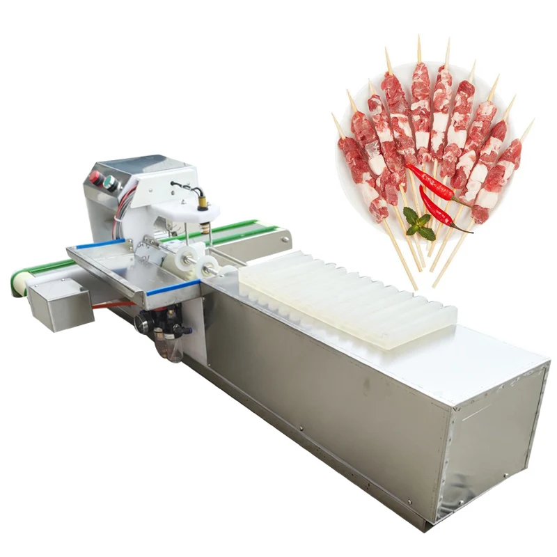 BBQ Meat Skewer Maker Wear Meat String Lamb Skewers Machine  Tofu Skewer Machine Grill Tools Barbecue Meat Stringing Machine
