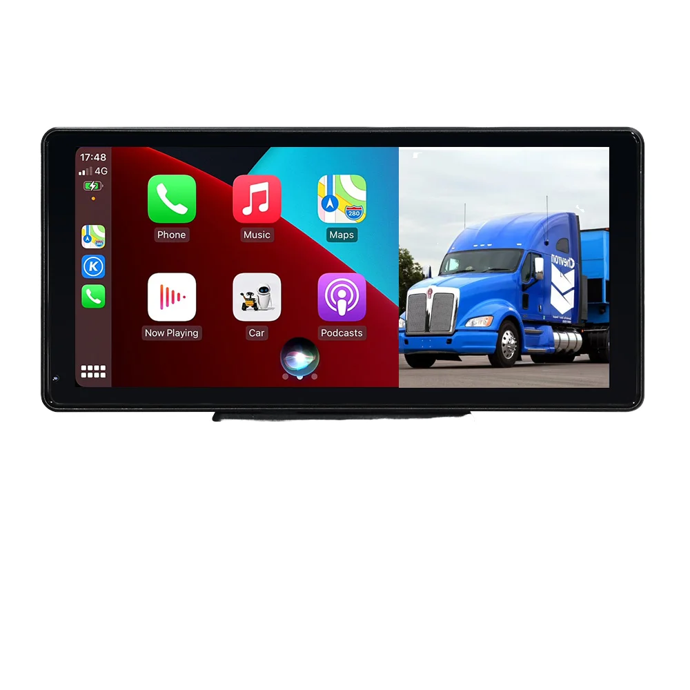 

10.36-Inch IPS Split Touch Backup Truck Camera Surveillance Kit Compatibility for Carplay Android Auto Reverse Parking Sensor SD