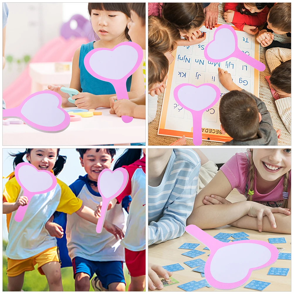

5 шт. односторонние многоразовые табло с сердечками, ручные весла для голосования, аукционные доски для сухого стирания, стираемые доски для записи