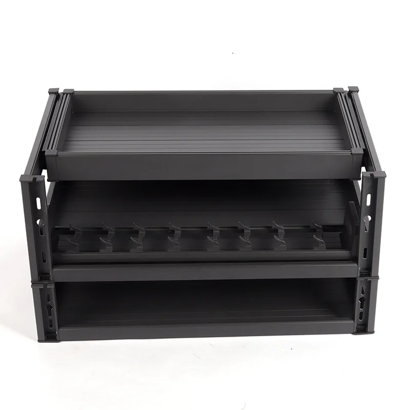 Kitchen cabinet basket drawer Open door type two-layer aluminum alloy dishes middle pumping Deep basket