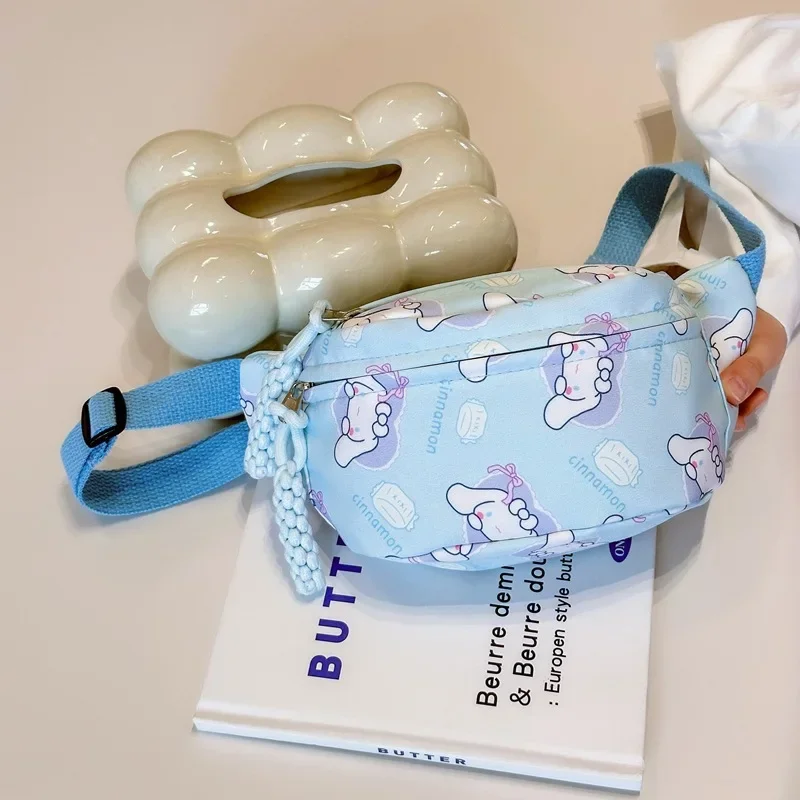 Sac de poitrine Sanurgente Kuromi pour enfants, Cinnamoroll, Bandoulière initiée, Poudres de rangement de taille, My Melody, Hello Kitty, Porte-monnaie, Cadeau pour fille