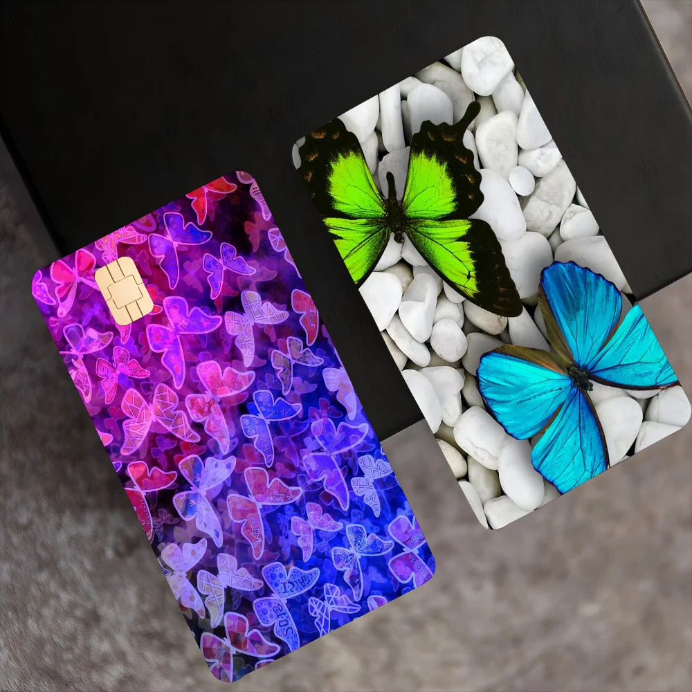 Butterfly Art Anime verbringen oder sparen, lustige Muschel zum Ein-Aus, ultradünn, kein Verblassen, Aufkleber-Haut-Abdeckungsfolie für Debit-Kreditkarten