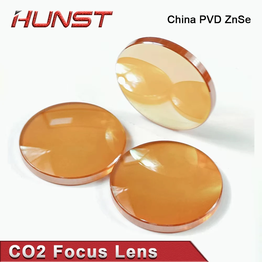 HUNST China Co2 PVD ZnSe Focus Lens Dia 12mm 18mm 19.05mm 20mm FL 38.1 50.8 63.5 76.2 101.6mm For Laser Engraving Cutting Machin