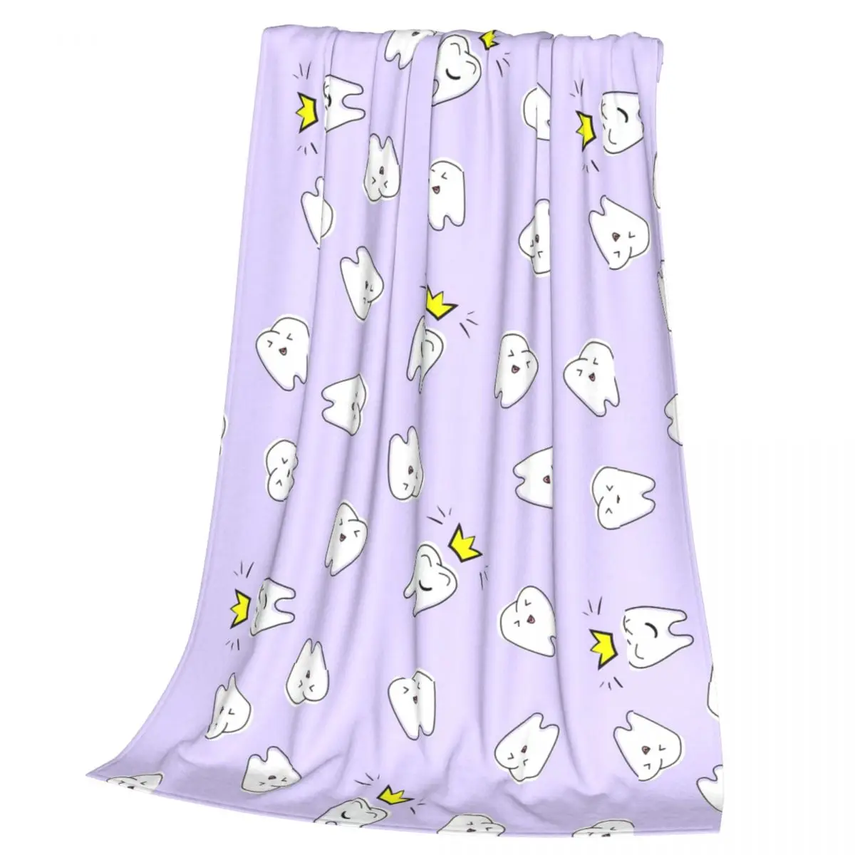 Tooth Dentist Nursery Print Violet Blankets Flannel Throw Blanket Bedspread for Bed Living room Picnic Travel Home Sofa