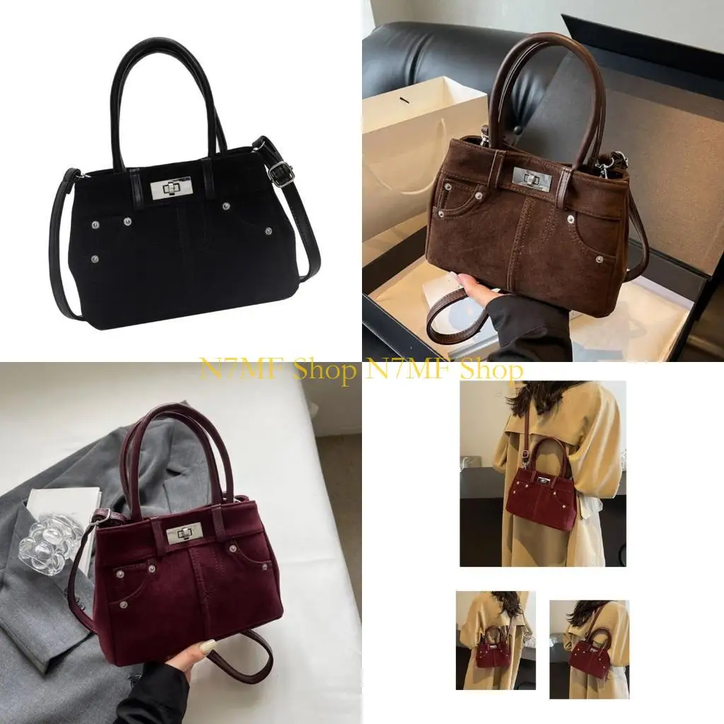 N7MF عملية PU Crossbody حقيبة الكتف واسعة حقيبة يد للاستخدام اليومي