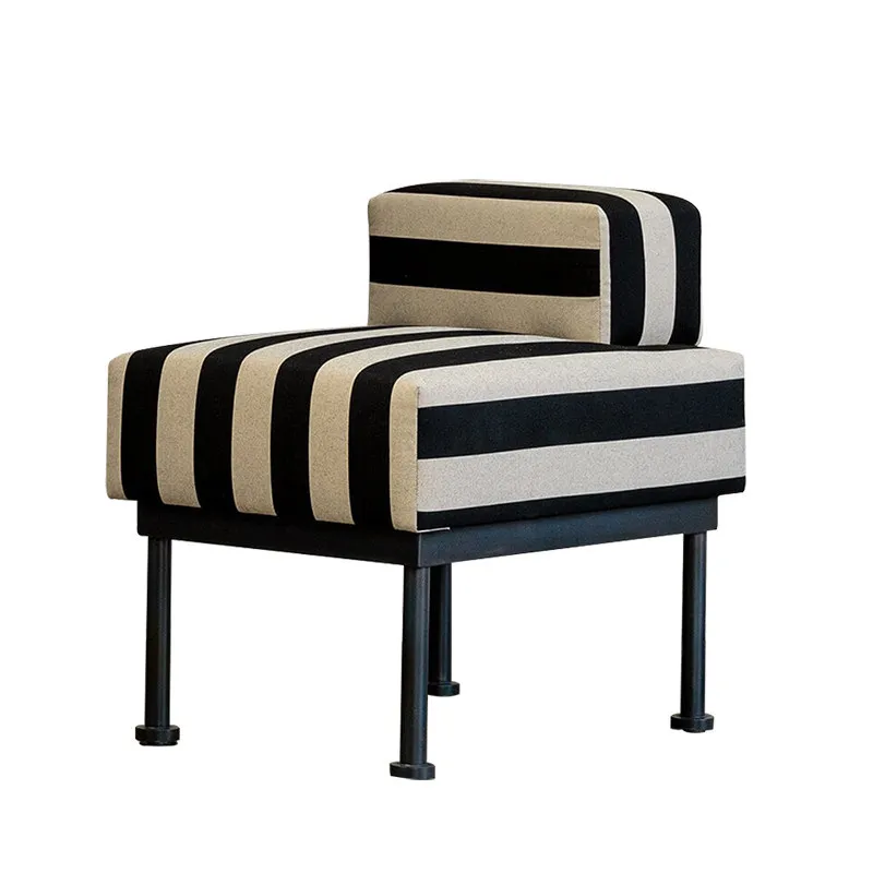Sofa chair, shoe changing stool, living room balcony, casual small apartment, retro striped dressing chair
