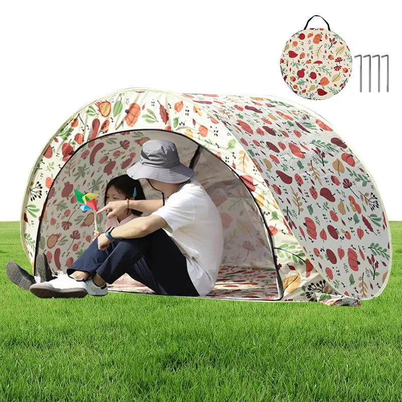 

Pop Up Tent Fruit Pattern Beach Shade Canopy Privacy Tent Sun Shade Shelter Waterproof UPF 50 For 3-4 People BBQ Party Hiking