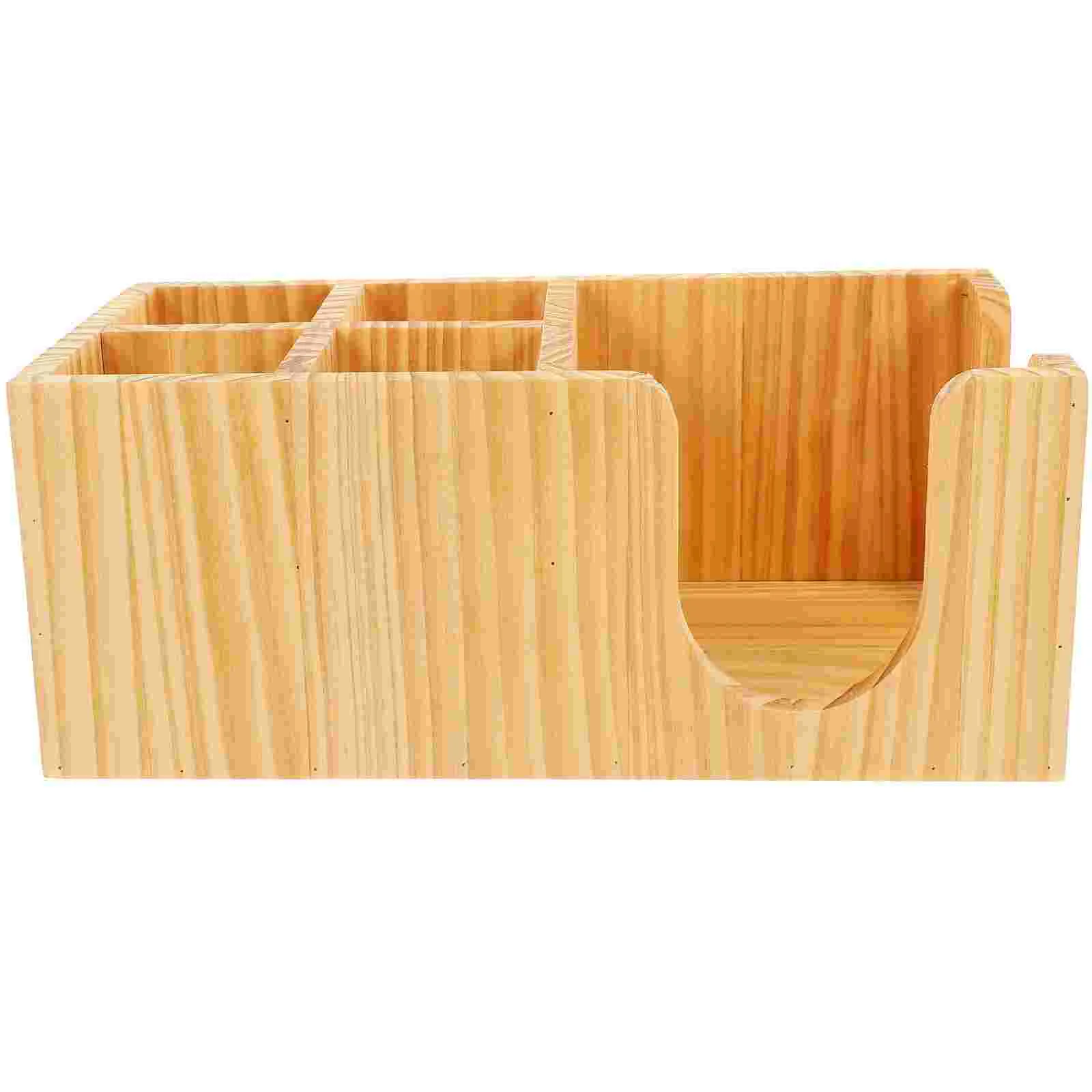 Wood Countertop Station ganizer Storage Box Decorative Fine Workmanship Coffee Station ganizer Tea Storage