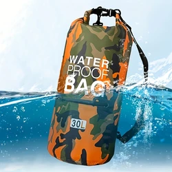 Sac sec étanche pour Camouflage d'extérieur en Polyester, seau à bandoulière léger à la dérive pour piscine plage X413A 2L/20L/30L