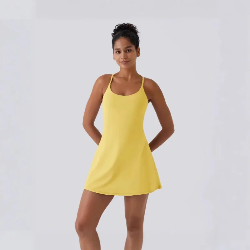 

Women Summer Quick Dry Sports Dress With Built In Bra Tennis Skirt Running Shorts