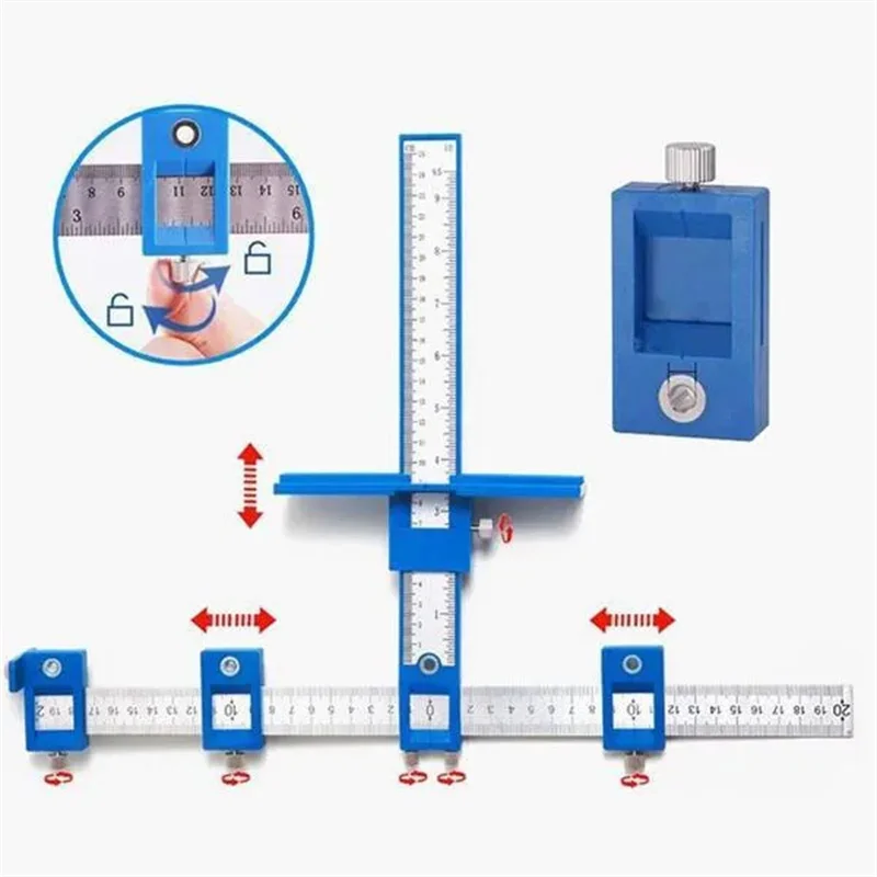 1pc Woodworking Drill Punch Locator Jig Drill Guide Cabinet Handle Knob Template Locator Hole Punch Tool Carpentry Accessories