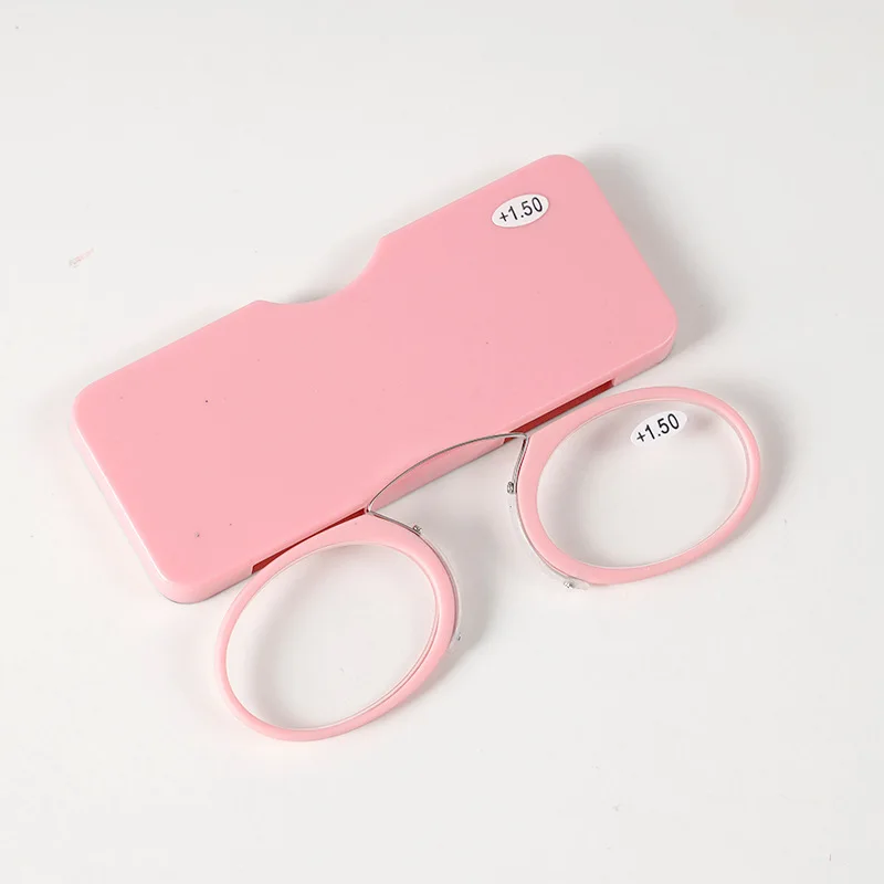 NONOR TR Clip Nose Bridge Mini-Lesebrille 1,0 bis 3,5 Tragbare Presbyopie-Brille mit Etui