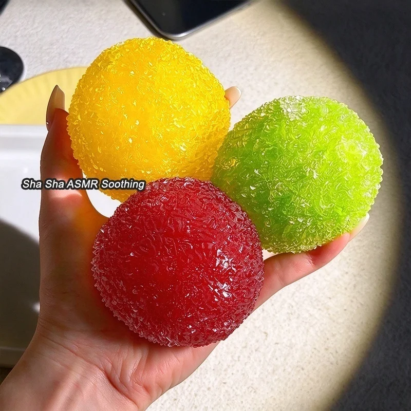 Ice‑sand Squeeze Ball Vaseline Fil Stress Relief Calming Sensory Toy ASMR Crunchy Satisfying Sound for Adults Pocket Noise Ball