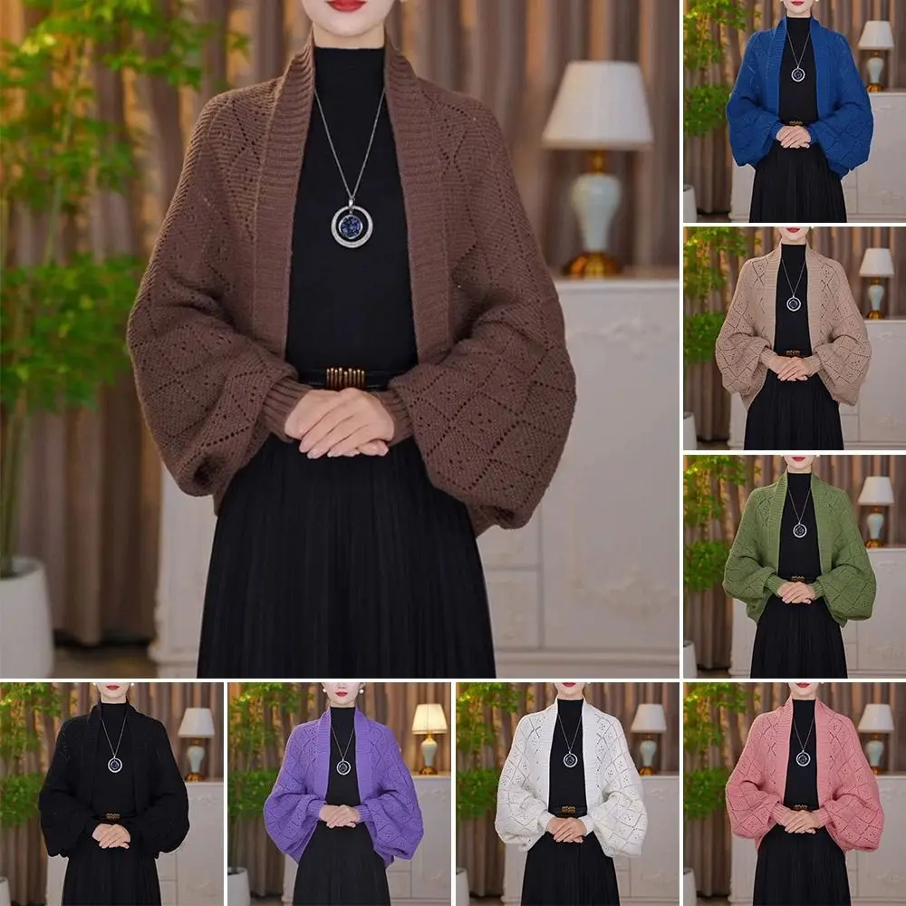 

Temperament Cardigan Knitted Shawl Outwear Shoulder Protection Cervical Spine Neck Warmer Warm Long Sleeve Autumn Winter Scarf