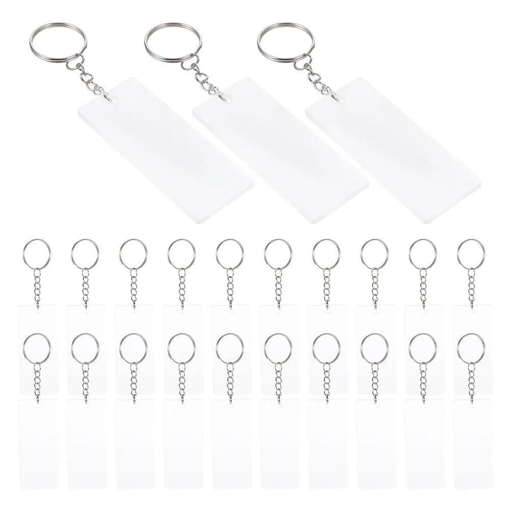 

Набор акриловых заготовок для брелоков: прямоугольные, прозрачные, для сублимации, портативные, декоративные, для индивидуального дизайна ключей