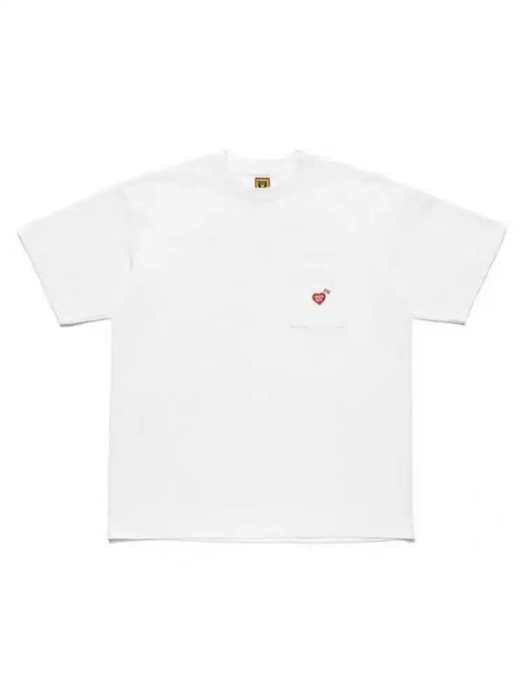 Human Made  Pocket Heart T-Shirt, Back Logo Slub Cotton Tee for Unisex