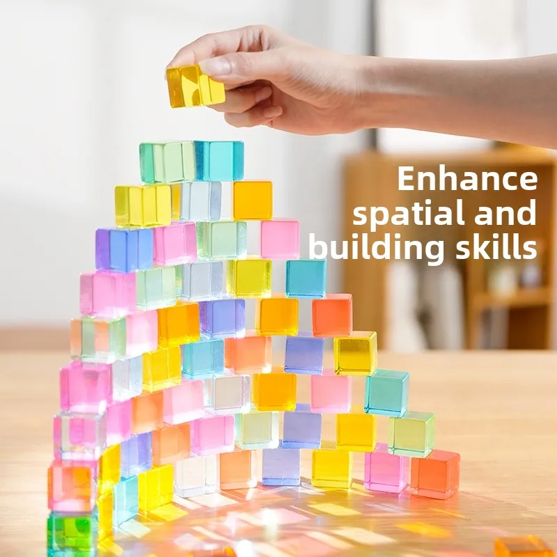 

Акриловые кубики-конструктор «Радужный свет» с эффектом тени, крупные детали, для детского творчества и развивающих игр