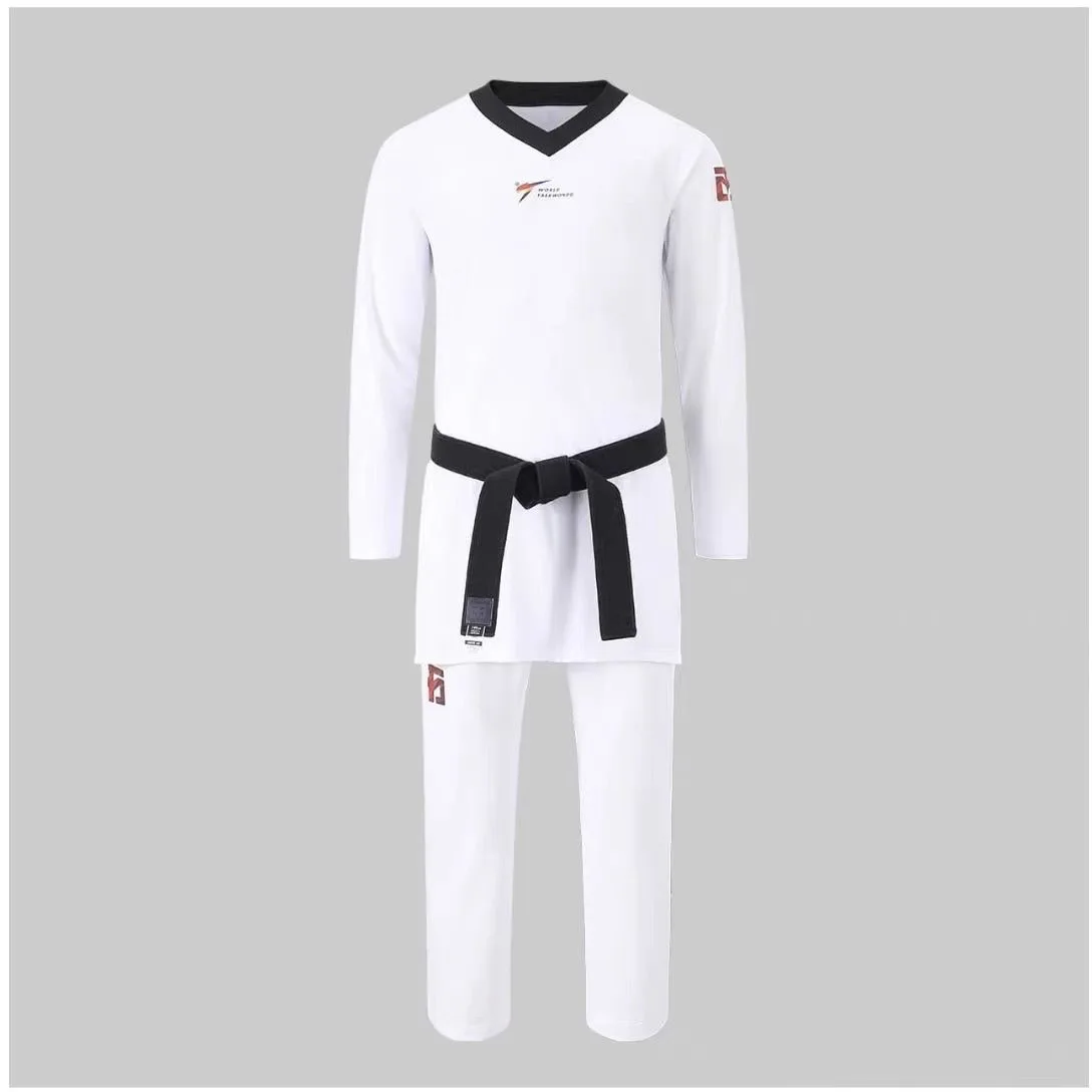 ملابس رياضية ضيقة جديدة لمدة 25 عامًا، ملابس رياضية للتايكوندو سريعة الجفاف، ملابس رياضية ضيقة على شكل حرف V من التايكوندو رفيعة #3