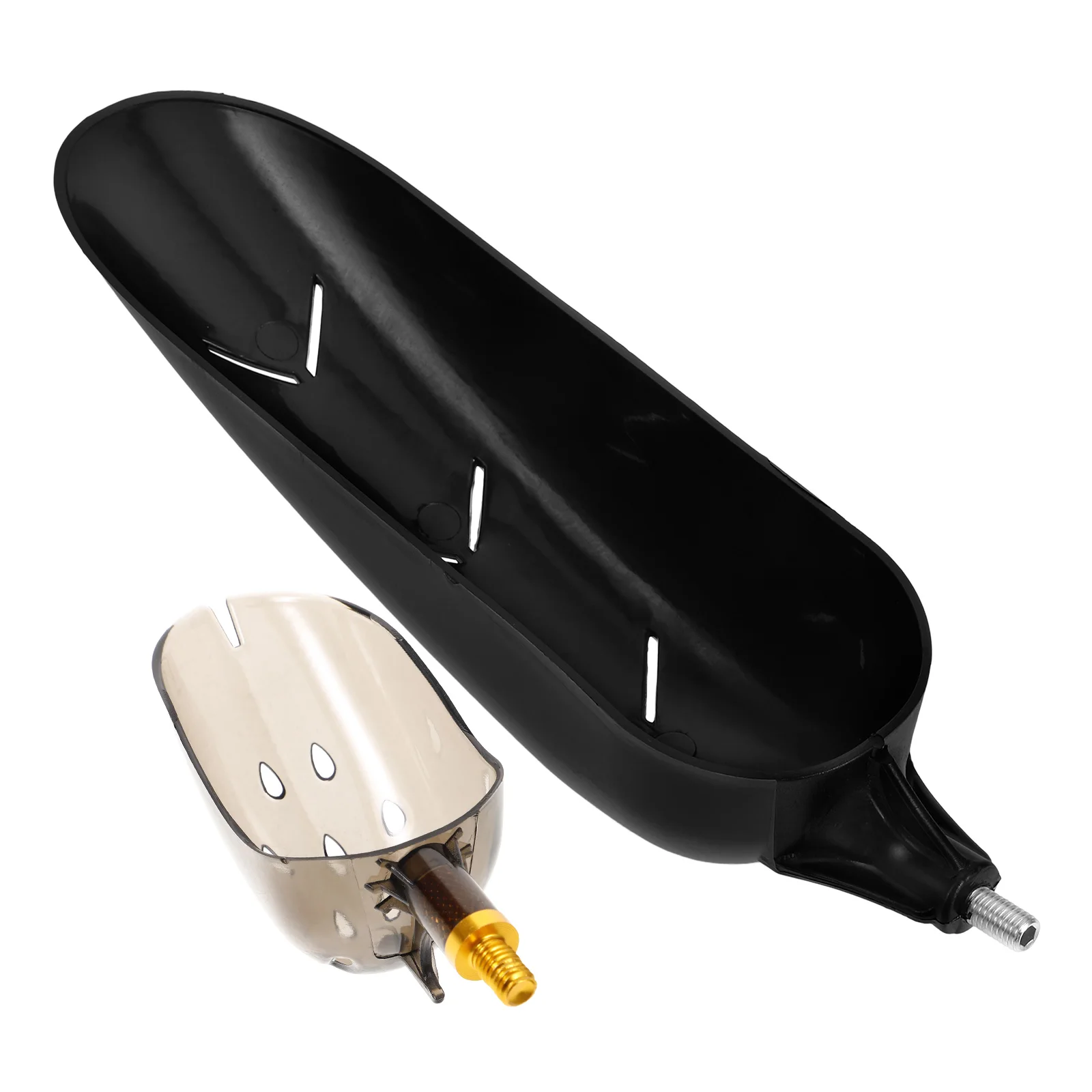 

2pcs Fishing Bait Tool Enlarged Spoon Head Carp Feeder Tackle Carbon Steel Thrower Bait Scoop Replaceable Holder Lures Feeder