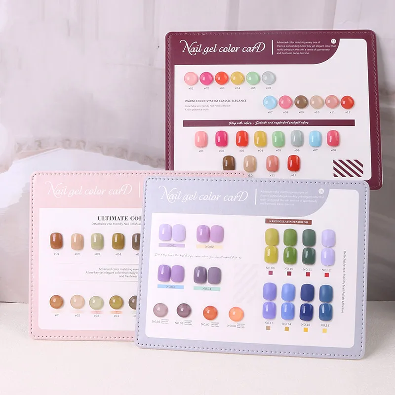 

9/12/16 цветов, палитра для дизайна ногтей из искусственной кожи, подставка для лака для ногтей, подставка для накладных ногтей, цветная доска, маникюрные инструменты, дизайн ногтей