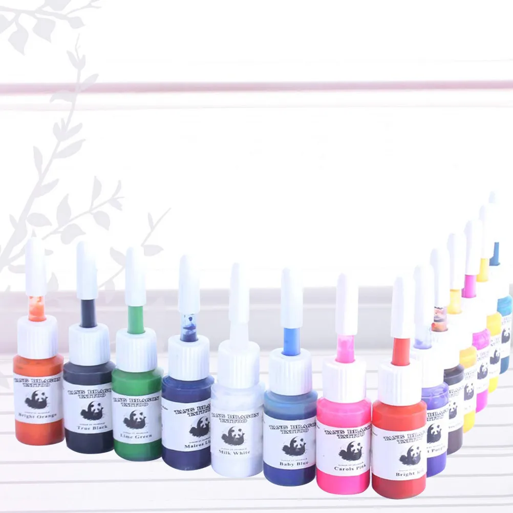 

Набор из 14 цветных пигментов: яркие, быстро впитывающиеся, экологичные медицинские чернила для татуировок на коже, профессиональные принадлежности для мастеров