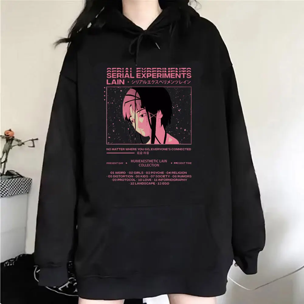 Serial Experiments Lain hoodie graphic harajuku designer anime female sweatshirts streetwear Y2K soft fabric trendy