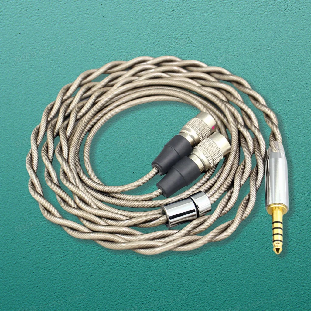 

Type6 756 core HIFI Earphone Cable For Mr Speakers Alpha Dog Ether C Flow Mad Dog AEON Headphone Silver Plated 7n Litz OCC 7843