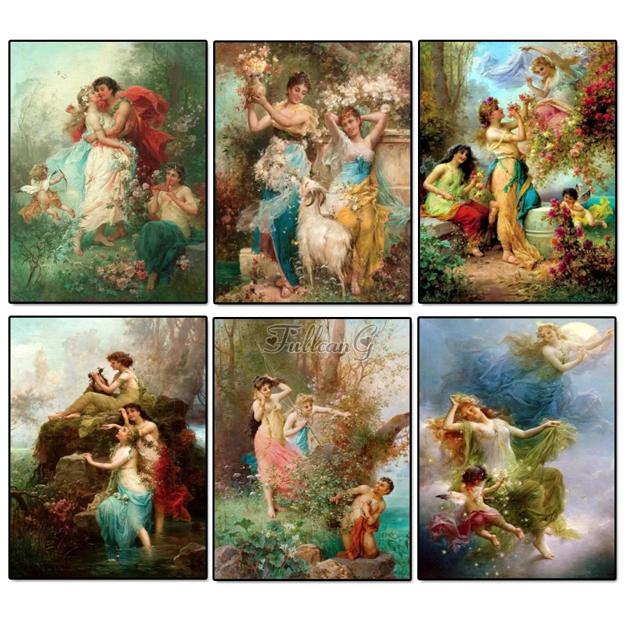 Diy 5d Diamond Painting Noble Sexy Woman Angel Full Mosaic Embroidery Garden Girl Rhinestone Picture Home Decor AA4024