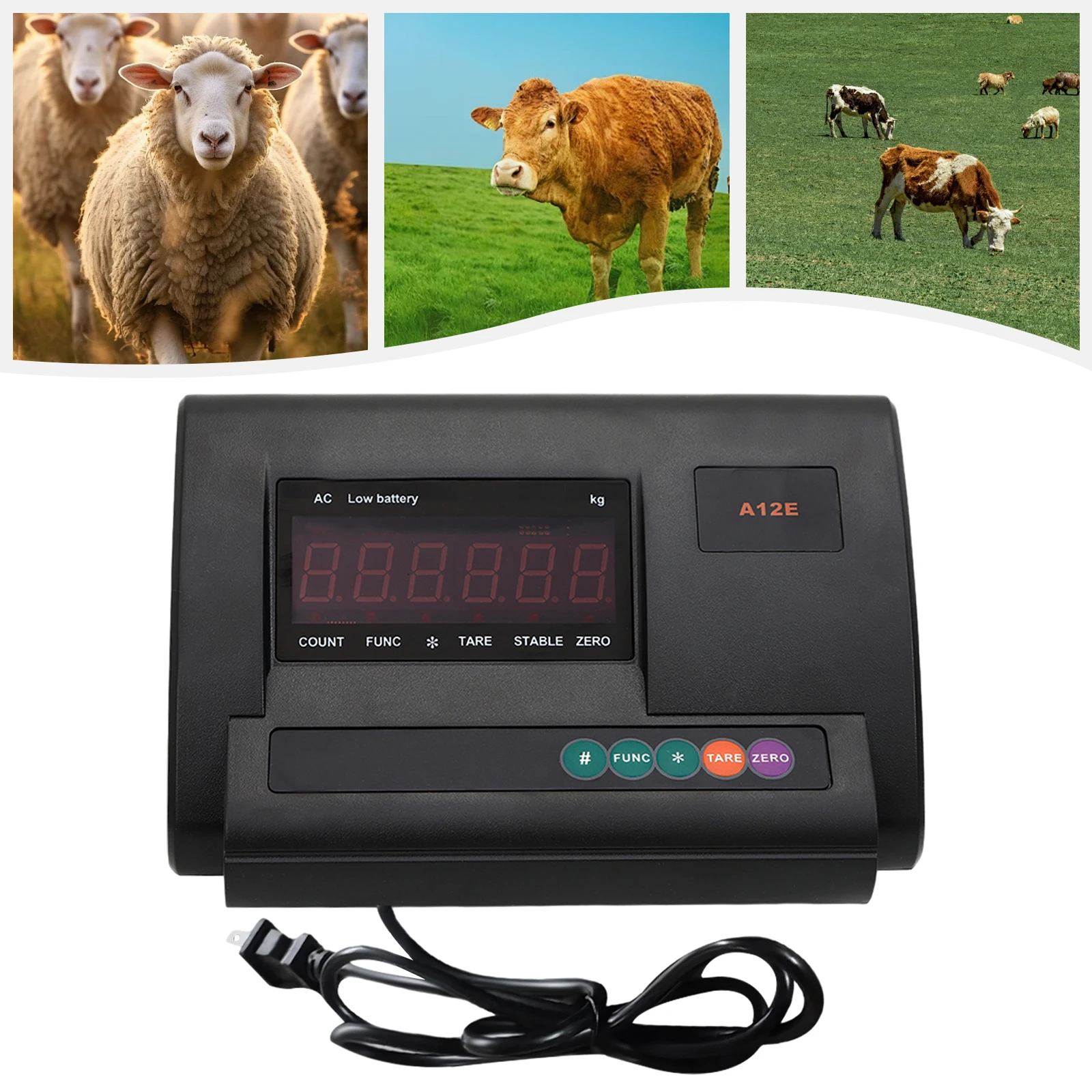 2.5Ton Livestock Floor Scale Waterproof Livestock Scale Kit for Cattle Hogs Sheep Goats Pigs High Precision Indicator Scale