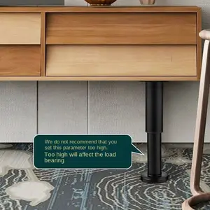 Edelstahl verstellbarer Möbelbein, Ersatztisch, heben Sie die Höhenhardware, Sofa -Leveling -Fuß, neu an 8 Haupttischliftverkäufe - №3