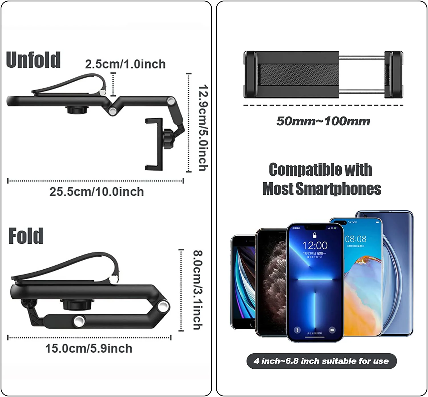 Supporto per telefono con visiera parasole per auto multifunzionale supporto per telefono cellulare con visiera parasole rotante a 360 ° con