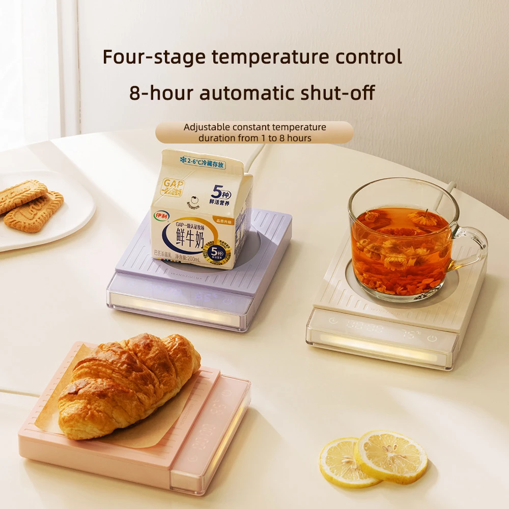 50 واط الكهربائية مدفأة القدح كوب سخان مع 4 والعتاد التحكم في درجة الحرارة لوح تسخين كوستر التدفئة للحليب القهوة مكتب المنزل 220 فولت