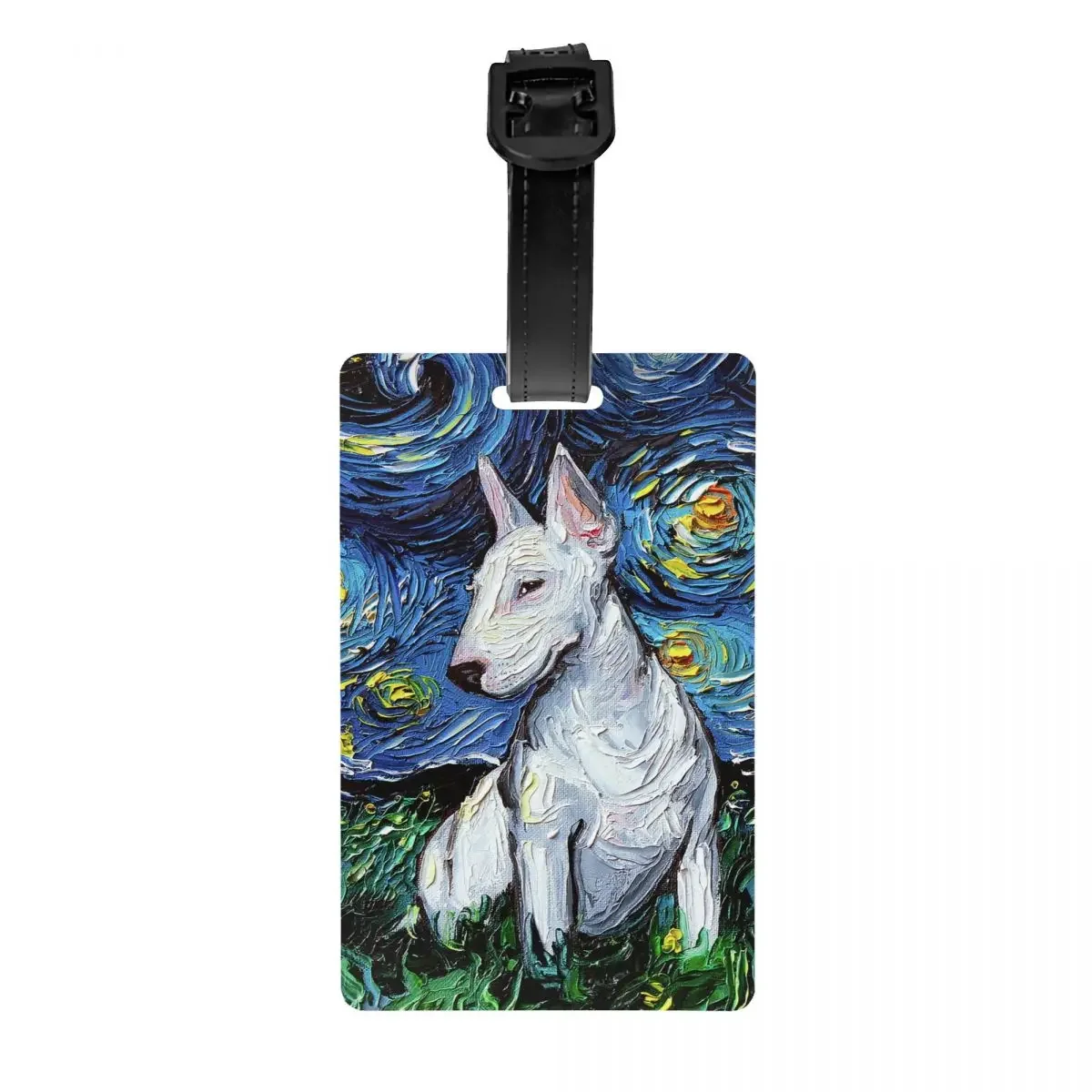 

Starry Night Bull Terrier Dog Luggage Tag for Suitcases Cute Pet Lover Baggage Tags Privacy Cover Name ID Card