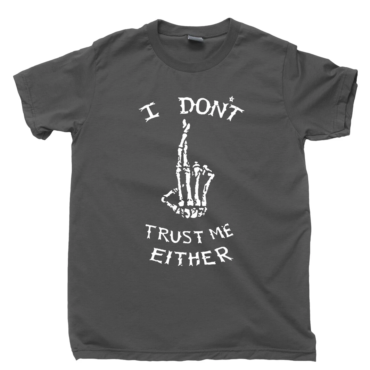 أنا لا تثق بي إما تي شيرت الهيكل العظمي أصابع عبرت لا مشكلة جيدة مريحة والشارع الهيب هوب مضحك ملابس للرجال #2