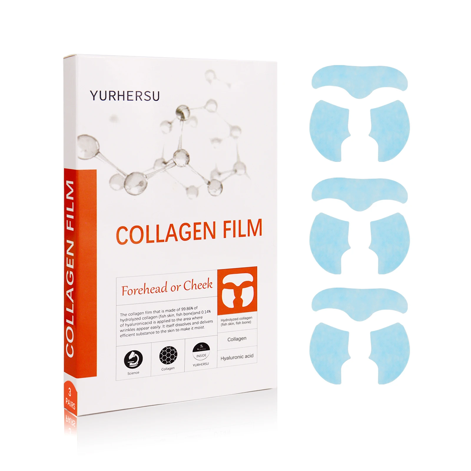 Collagen Film Water Soluble Moisturizer Essence Patch Collagen Soluble Mask Skin Care Product: 3PCS