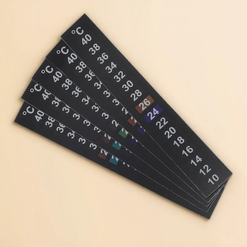 

5 pcs Temperature Sticker for Fish Tank 10℃ 40℃ Aquarium Thermometer Strip Adhesive Easy Use Long Lasting Safe Material