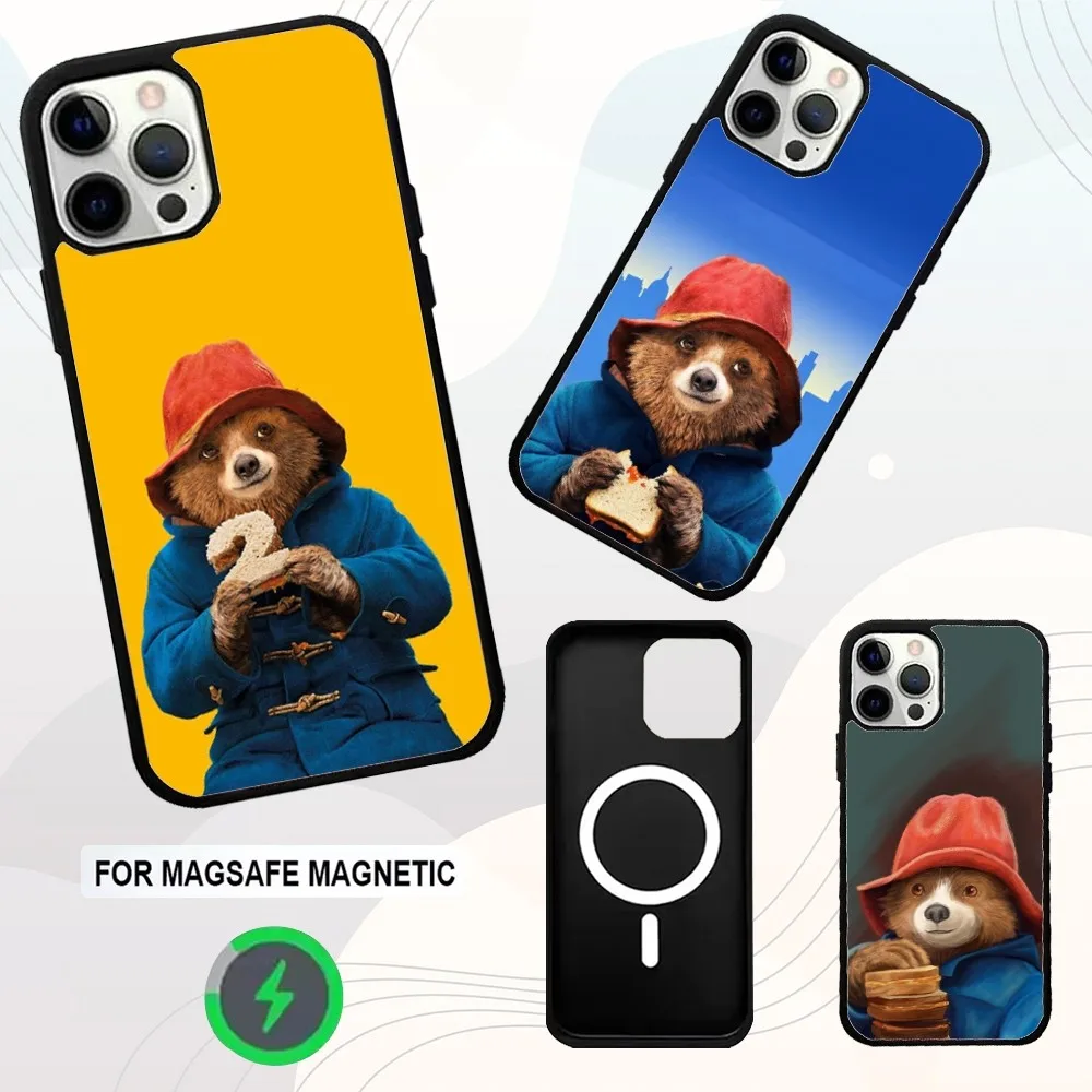 

P-Paddington Bear Cute Phone Case For iPhone 16e,16,15,14,13,12,11,Plus,Pro,Max,Mini Magsafe Magnetic Wireless Charging