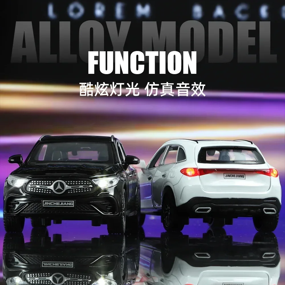 1:32 Benz GLC-400E SUV Alloy Car Model Diecast Metal Toy Vehicle Car Model Simulation Sound and Light Collection Childrens Gift